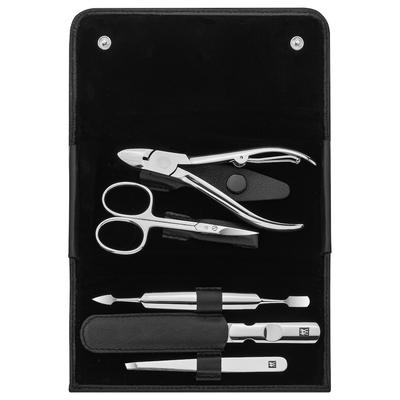 ZWILLING Beauty Maniküre Pediküre Set 5tlg. mit Nagelzange, Leder, schwarz Nagelpflegeset