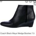 Coach Shoes | Coach Maya Black Leather Booties 7.5 | Color: Black | Size: 7.5