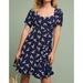 Anthropologie Dresses | Anthropologie Maeve Swing Navy/White Leaf Print Dress | Color: Blue/White | Size: 2