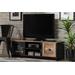 Baxton Studio Connell Modern and Contemporary Industrial Two-Tone Natural Brown and Black Finished Wood and Black Metal 2-Door TV Stand - Wholesale Interiors LOR-001-Natural/Black