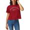 Women's League Collegiate Wear Crimson Washington State Cougars Pennant Clothesline Cropped T-Shirt