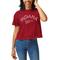 Women's League Collegiate Wear Crimson Indiana Hoosiers Pennant Clothesline Cropped T-Shirt