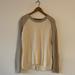 Madewell Sweaters | Madewell Split Back Cream & Tan Color Block Sweater, S: Xs | Color: Cream/Tan | Size: Xs