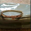 Coach Jewelry | Coach Swarovski Crystal Pave Heart Gold Bangle Legacy Bracelet Valentine's Day | Color: Gold | Size: 6" 3/4"