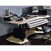 Balight Curved Executive Desk Wood/Metal in Black/Brown/Gray | 37 H x 71 W x 40 D in | Wayfair BYTD554692892-191