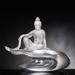 LIULI Crystal Art Light Exists Because of Love | Buddha Sculptures & Figurines Heart of Guanyin Crystal Guan Yin Glass in White | Wayfair