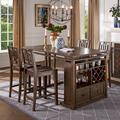 Lark Manor™ Linnea Dark Oak Wood Counter Height Dining Set w/ Cabinet Wood in Brown | 36 H x 66 D in | Wayfair 5C9281D1EBDE48728761AE503A3D05A2