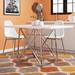 Wade Logan® Minter Dining Table, 48" Rectangular, Small, Kitchen, Dining Room, Metal, Laminate, Glossy, Chrome Wood/Metal in White | Wayfair