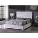 Everly Quinn Hungerford Tufted Low Profile Platform Bed Upholstered/Velvet in White/Black | 56 H x 70 W x 87 D in | Wayfair