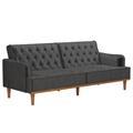 Mr. Kate Stella 80" Wide Convertible Sofa Wood/Velvet in Gray/Brown | 32.5 H x 80 W x 33.5 D in | Wayfair 2390079MK