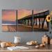 Rosecliff Heights VA Beach Pier- Premium Gallery Wrapped Canvas - Ready To Hang Canvas in Black/Blue/Green | 12 H x 24 W x 1 D in | Wayfair