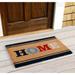 Ebern Designs Rieky 100% Coconut Coir Outdoor Doormat/Non-Slip Outdoor Coir Rugs Coir, Polyester in Brown/Red | 30 H x 1 W x 1 D in | Wayfair