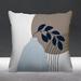 ULLI HOME Corini Abstract Mid-Century Indoor/Outdoor Throw Pillow Polyester/Polyfill blend in Gray/White/Blue | 18 H x 18 W x 4.5 D in | Wayfair