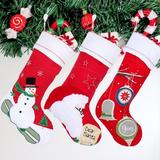 The Holiday Aisle® 3 Piece Christmas Stocking Set Cotton in Red | 16 H x 8 W in | Wayfair 58573FB71F20443FA9B9250D4F0B2747