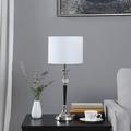 Rosdorf Park Analyah 22.75" Silver Chrome Table Lamp Linen/Metal in Black/Gray/White | 22.75 H x 9.5 W x 9.5 D in | Wayfair