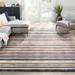 Black/Red 87 x 63 x 0.44 in Area Rug - Well Woven Leona Striped Ivory Multi Area Rug Polyester/Polypropylene | 87 H x 63 W x 0.44 D in | Wayfair