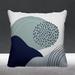 ULLI HOME Cyn Mid-Century Abstract Indoor/Outdoor Throw Pillow Polyester/Polyfill blend in Blue | 16 H x 16 W x 4.3 D in | Wayfair