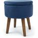 George Oliver Round Storage Ottoman Polyester in Blue | 17.72 H x 16.34 W x 16.34 D in | Wayfair 5A2F756314BF4BDEAF4F5A9173251370