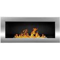 Bio Ethanol Fire BioFire Fireplace Modern 900 x 400 Stainless Steel Wall - Mounted Alcohol Fireplace