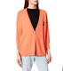 Armani Exchange Women's Embroidered Logo, ONE Button Closure, Dropped Shoulder, 3.4 Sleeve Cardigan Sweater, Orange Sorbet, S