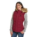 TOG 24 Cowling Womens Ultra Warm Wind Resistant Padded Gilet with Pockets and Faux Fur Trim Hood Raspberry