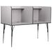 Stand-Alone Double Study Carrel with Top Shelf - Height Adjustable Legs and Wire Management Grommet - Nebula Grey Finish [MT-M6222-DBLSC-GRY-GG] - Flash Furniture MT-M6222-DBLSC-GRY-GG