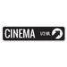 Lizton Sign Shop, Inc Cinema Custom Aluminum Sign Metal in Black/Gray/White | 6 H x 24 W x 0.063 D in | Wayfair 1742-A624