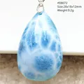 Pendentif Larimar en forme de goutte d'eau bleu naturel perles d'amour bijoux pour femmes et