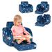 Costway 3-in-1 Convertible Kid Sofa Bed Flip-Out Chair Lounger for Toddler-Blue