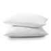 Goose Feather and Down Pillow Cotton Fabric Set of 2 - White