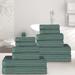 Superior Cotton 12-Piece Solid and Checkered Border Towel Set