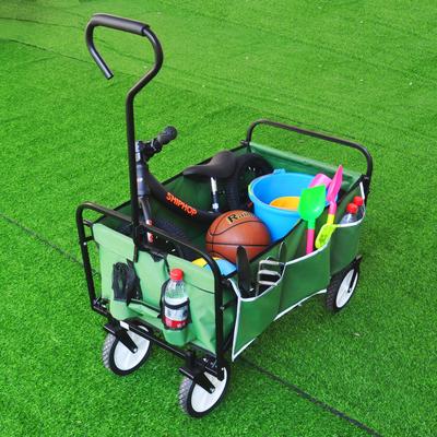 Folding Wagon Garden Shopping Beach Cart，Assembled