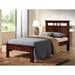 Donato Platform Bed Twin Bed with Wooden Panel Headboard in Cappuccino