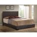 Ireland III Queen Panel Bed in Brown PU, Fully Padded with Faux Leather