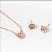 Coach Jewelry | Coach Necklace And Tea Rose Stud Earrings Set- Nwt | Color: Gold/Pink | Size: Os
