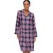 Plus Size Women's Flannel Sleep Shirt by ellos in Navy Pink Plaid (Size 26/28)