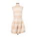 Gap Casual Dress - A-Line High Neck Sleeveless: Ivory Print Dresses - Women's Size 2