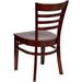 Ladder Back Wooden Restaurant Chair - 17.25"W x 20"D x 33.75"H