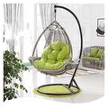 Garden Patio Rattan Swing Chair Cushion, Swing Chair Cushion Pads, Egg Hammock Chair Cushion Egg Shaped Chair for Outdoor/Indoor Garden Patio Furniture Furniture Decoration Cushion (Color : Brown)