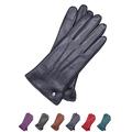 Leather gloves for women ANN, Italian hair sheepskin leather, touch function, knitted lining made of 50% cashmere and 50% wool, 4 sizes S - XL