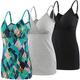 ZUMIY Pregnancy Breastfeeding Top, Maternity Nursing Tank Tops Seamless Cotton Basic Vest Sleeping Breastfeeding Bra Top (S, Black+Grey+Green Pattern/3-pk)