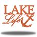 Arlmont & Co. Lake Life Metal in Orange/White | 36 H x 36 W x 0.0625 D in | Wayfair 8C539D3ED70A40A98FB7451E7496C758