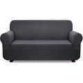 Eider & Ivory™ High Stretch Box Cushion Chaise Lounge Slipcover, Polyester in Gray/Black | 50 H x 80 W x 50 D in | Wayfair