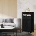Red Barrel Studio® en Floor Storage Cabinet For Livingroom Bathroom Office W/open Shelf, 2 Doors & 2 Drawers Espresso Manufactured in Black | Wayfair