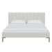 Wade Logan® Halpin Upholstered Low Profile Platform Bed Metal in White/Black | 37 H x 45 W x 85 D in | Wayfair 24E354D10FFF418D856FBAC6FFBFCC1E