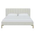 Wade Logan® Halpin Low Profile Platform Bed Upholstered/Polyester in White | 37 H x 66 W x 90 D in | Wayfair 9ECC5FD1558640A2802B0451BB43C298