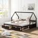 Extending Wooden Twin/Full Daybed with Twin Trundle and 2 Drawers