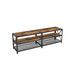 TV Stand, 3-Tier TV Table with Storage Shelves, for TV up to 70 Inches, Steel Frame, Rustic Brown and Black