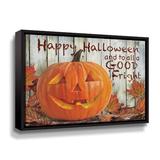 The Holiday Aisle® Happy Halloween by Ed Wargo - Graphic Art on Canvas Canvas, Cotton in Green/Orange | 8 H x 10 W x 2 D in | Wayfair