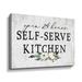 Gracie Oaks Self-Seve Kitchen by Lettered & Lined - Textual Art on Canvas Canvas, Cotton in White | 24 H x 6.1 W x 2 D in | Wayfair